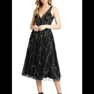 (5) MAC DUGGAL BEADED FIT & FLARE DRESS MSRP $399, sz 14